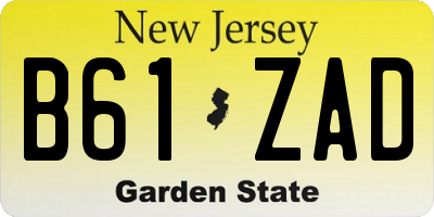 NJ license plate B61ZAD