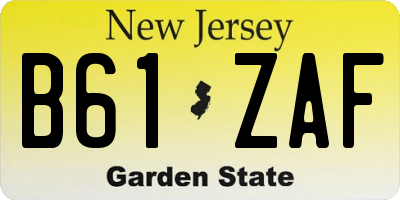 NJ license plate B61ZAF