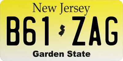 NJ license plate B61ZAG