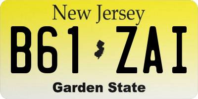 NJ license plate B61ZAI