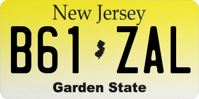 NJ license plate B61ZAL