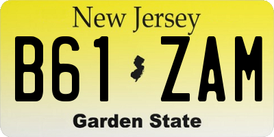 NJ license plate B61ZAM