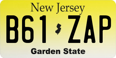 NJ license plate B61ZAP