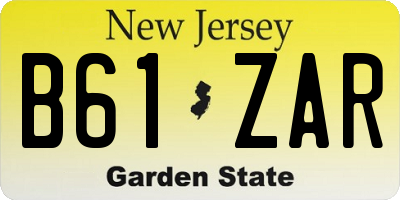 NJ license plate B61ZAR