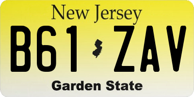 NJ license plate B61ZAV