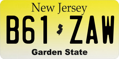 NJ license plate B61ZAW