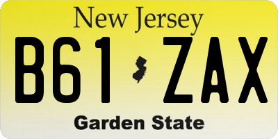 NJ license plate B61ZAX