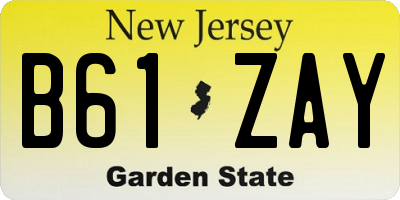 NJ license plate B61ZAY