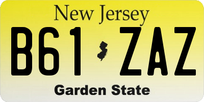 NJ license plate B61ZAZ