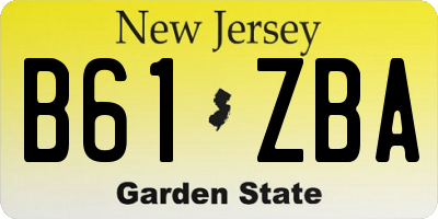 NJ license plate B61ZBA