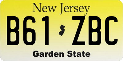 NJ license plate B61ZBC