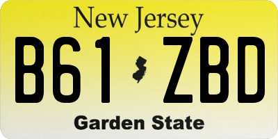 NJ license plate B61ZBD