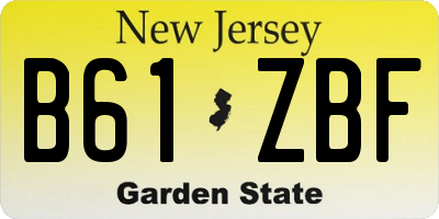 NJ license plate B61ZBF