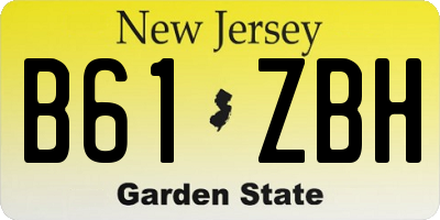 NJ license plate B61ZBH