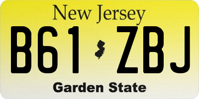 NJ license plate B61ZBJ