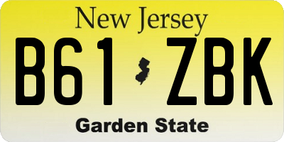 NJ license plate B61ZBK