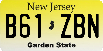 NJ license plate B61ZBN