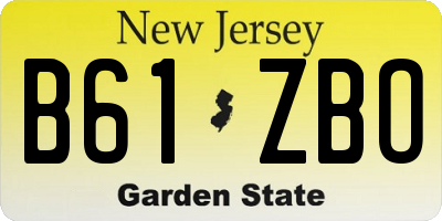 NJ license plate B61ZBO