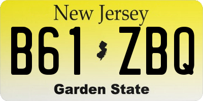 NJ license plate B61ZBQ