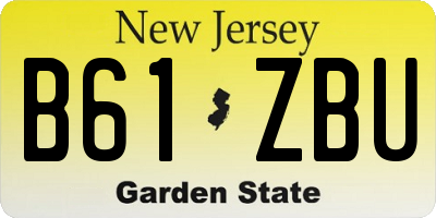 NJ license plate B61ZBU