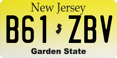 NJ license plate B61ZBV