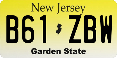 NJ license plate B61ZBW
