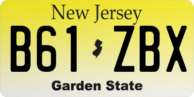 NJ license plate B61ZBX