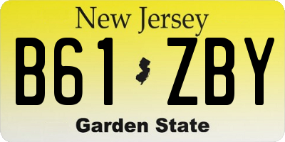 NJ license plate B61ZBY