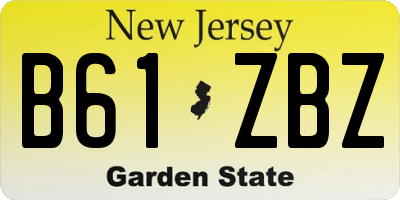 NJ license plate B61ZBZ