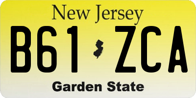 NJ license plate B61ZCA
