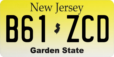 NJ license plate B61ZCD