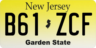 NJ license plate B61ZCF