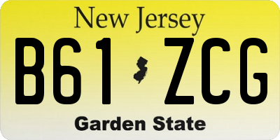 NJ license plate B61ZCG