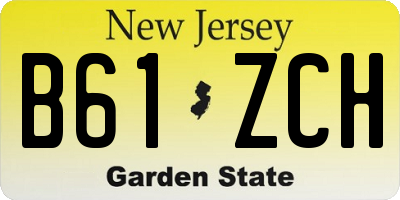 NJ license plate B61ZCH