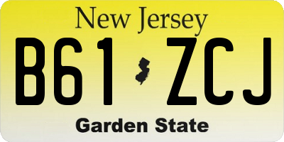 NJ license plate B61ZCJ