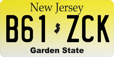 NJ license plate B61ZCK