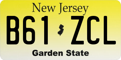 NJ license plate B61ZCL