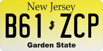 NJ license plate B61ZCP