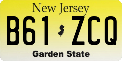 NJ license plate B61ZCQ