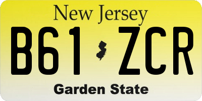 NJ license plate B61ZCR