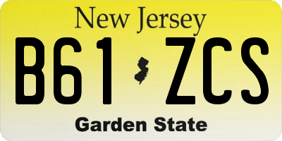 NJ license plate B61ZCS