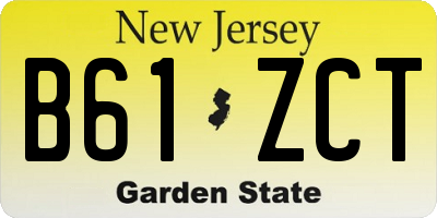 NJ license plate B61ZCT