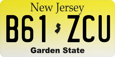 NJ license plate B61ZCU