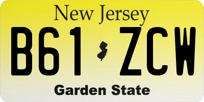NJ license plate B61ZCW