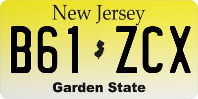 NJ license plate B61ZCX
