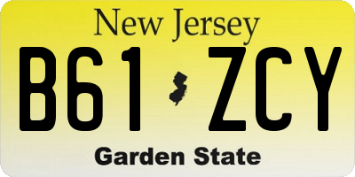 NJ license plate B61ZCY