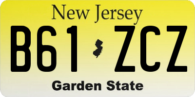 NJ license plate B61ZCZ