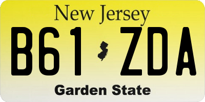 NJ license plate B61ZDA