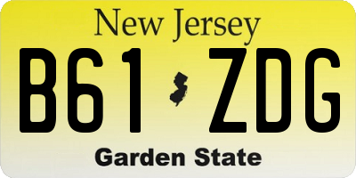 NJ license plate B61ZDG