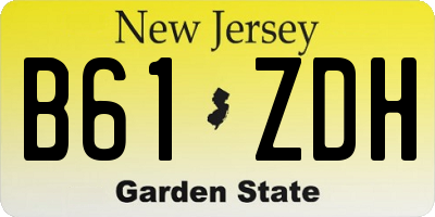 NJ license plate B61ZDH